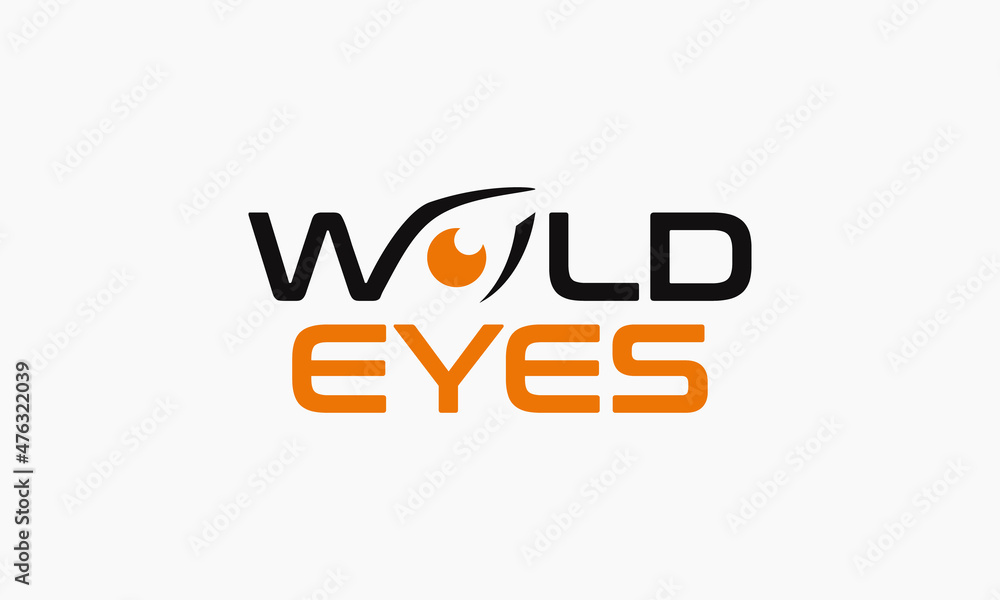 vector graphic illustration logo design for wild eyes, combination