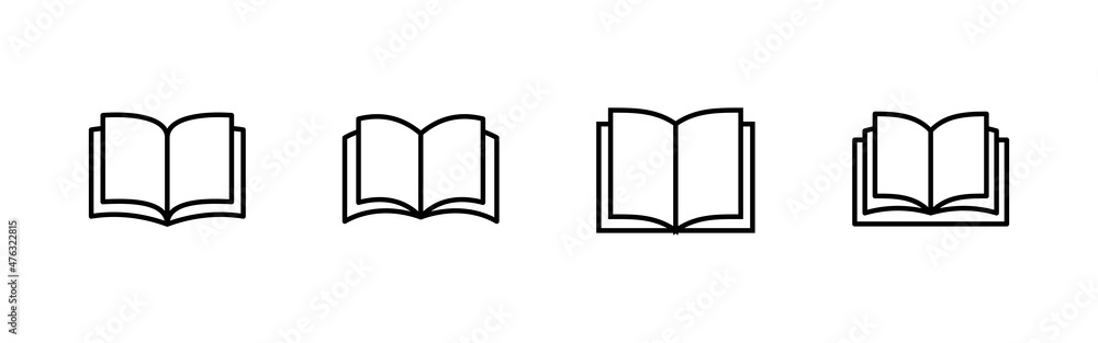 Book icons set. open book sign and symbol. ebook icon Book icons set. open book sign and symbol. ebook icon