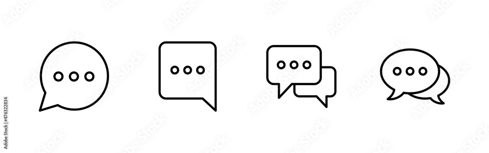 Chat icons set. speech bubble sign and symbol. comment icon. message Chat icons set. speech bubble sign and symbol. comment icon. message