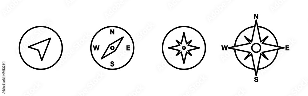 Compass icons set. arrow compass icon sign and symbol Compass icons set. arrow compass icon sign and symbol