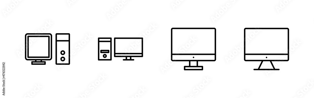 Computer icons set. computer monitor sign and symbol Computer icons set. computer monitor sign and symbol