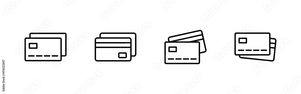 Credit card icons set. Credit card payment sign and symbol Credit card icons set. Credit card payment sign and symbol