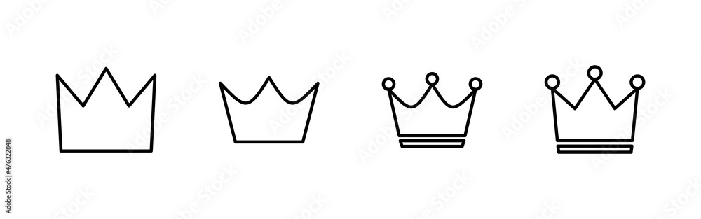 Crown icons set. crown sign and symbol Crown icons set. crown sign and symbol
