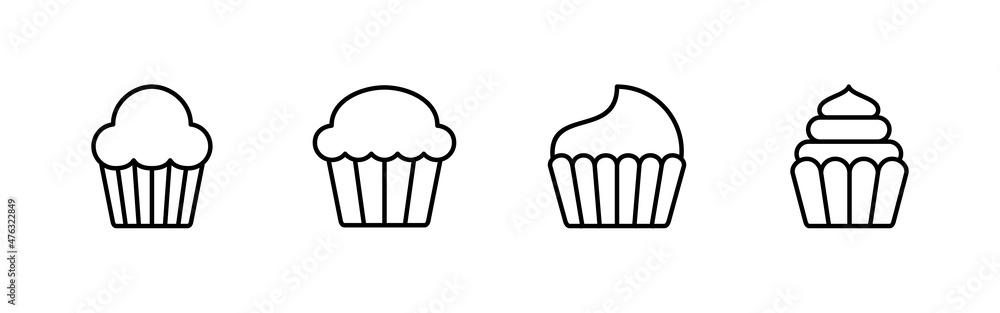 Cup cake icons set. Cup cake sign and symbol Cup cake icons set. Cup cake sign and symbol