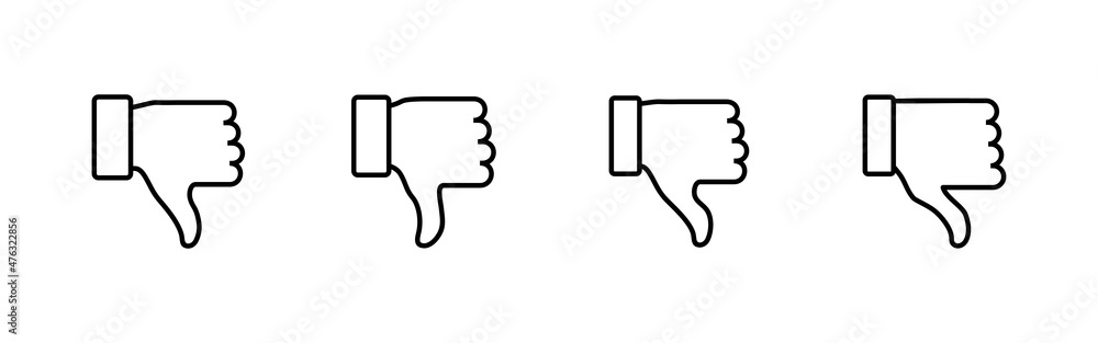 Dislike icons set. dislike sign and symbol. Hand with thumb down Dislike icons set. dislike sign and symbol. Hand with thumb down