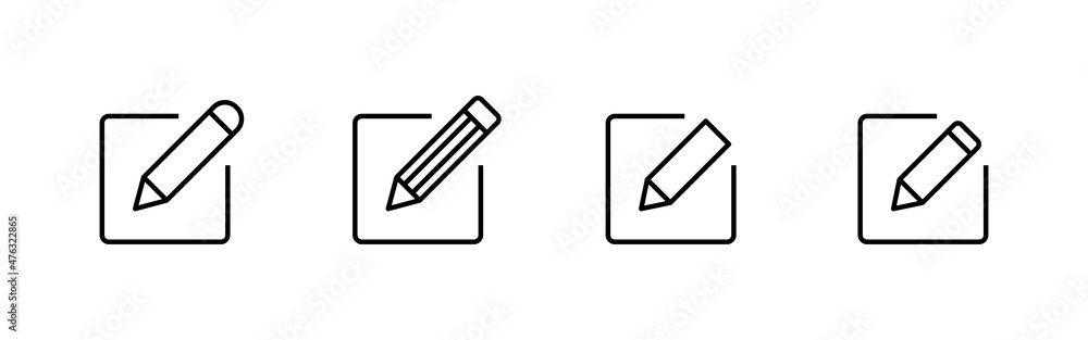 Edit icons set. edit document sign and symbol. edit text icon. pencil. sign up Edit icons set. edit document sign and symbol. edit text icon. pencil. sign up