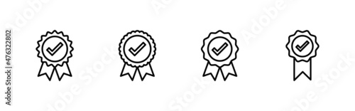 Approved icon set. Certified Medal Icon