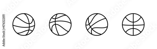 Basketball icons set. Basketball ball sign and symbol