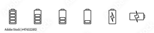 Battery icons set. battery Charging sign. battery charge level