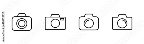 Camera icons set. photo camera sign and symbol. photography icon.