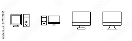 Computer icons set. computer monitor sign and symbol