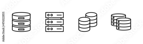 Database icons set. database sign and symbol