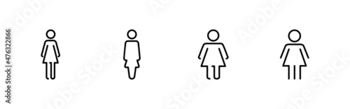 Female icons set. woman sign and symbol