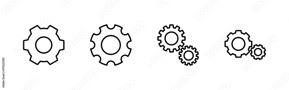 Setting Icons set. Cog Settings sign and symbol. Gear Sign