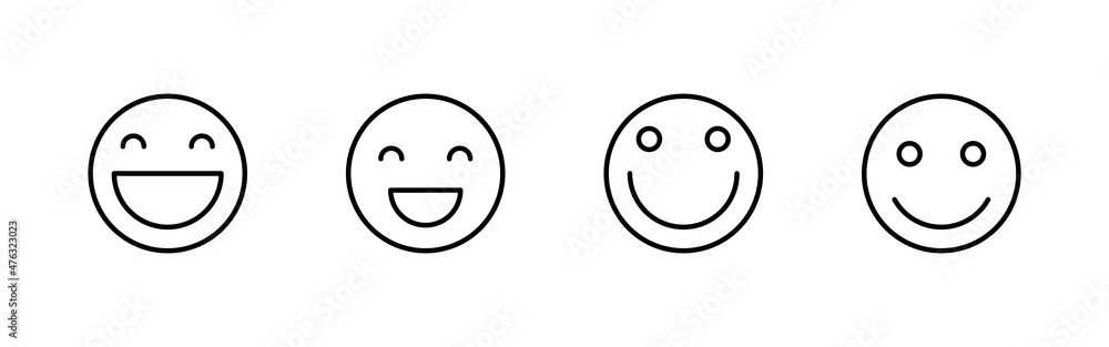 Fototapeta premium Smile icons set. smile emoticon icon. feedback sign and symbol