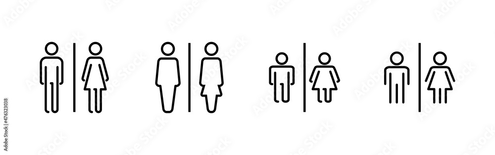 Toilet icons set. Girls and boys restrooms sign and symbol. bathroom sign. wc, lavatory Toilet icons set. Girls and boys restrooms sign and symbol. bathroom sign. wc, lavatory