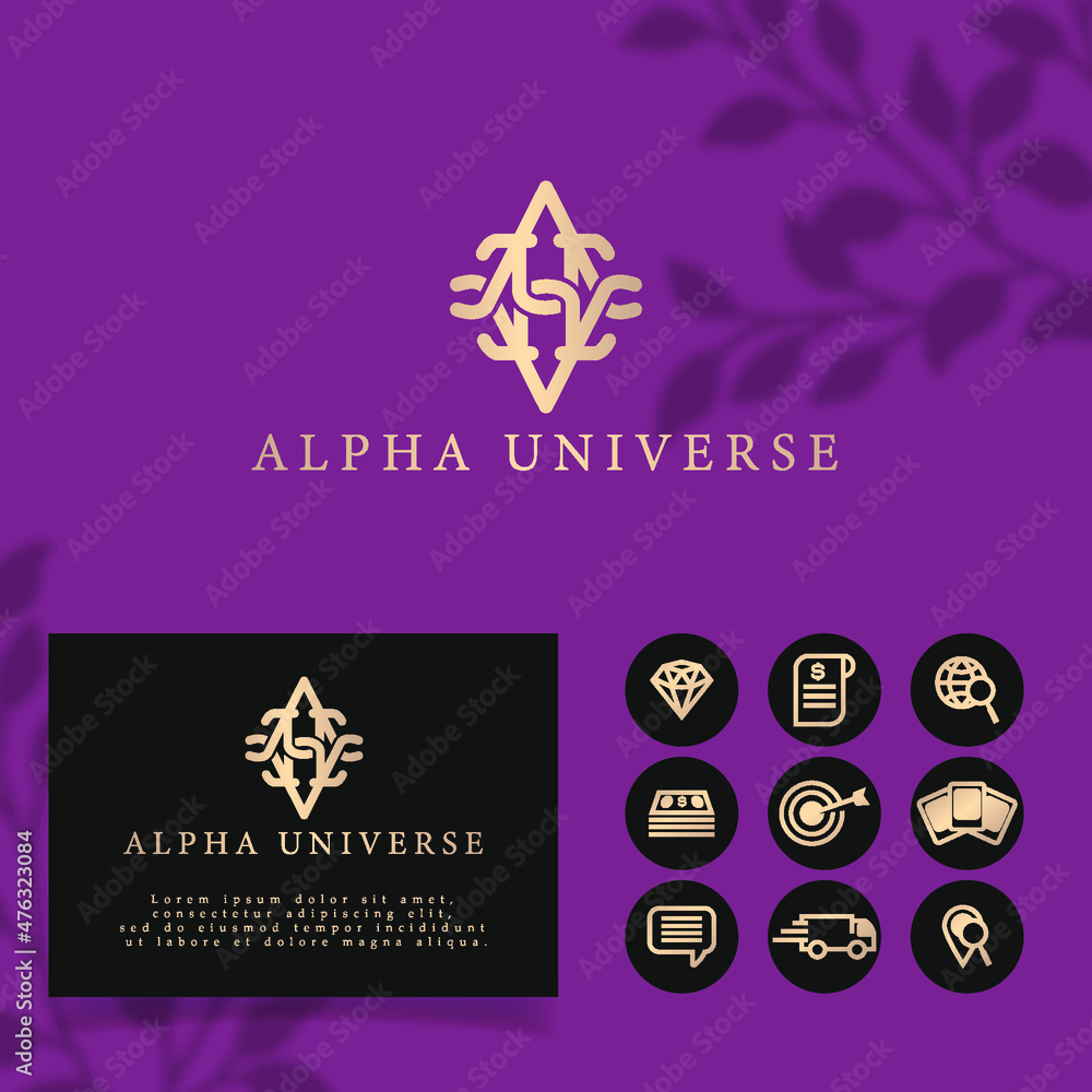AU ELEGANT MONOCHROME INITIAL BRANDING LOGO WITH ICON FOR BUSINESS AU ELEGANT MONOCHROME INITIAL BRANDING LOGO WITH ICON FOR BUSINESS