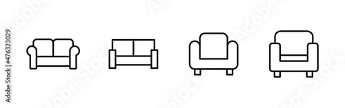 Sofa icons set. sofa sign and symbol. furniture icon