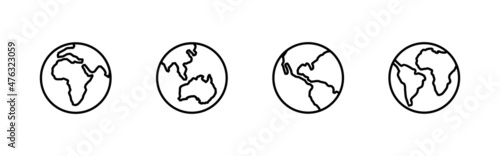World map set. Worldmap sign and symbol. Globe icon
