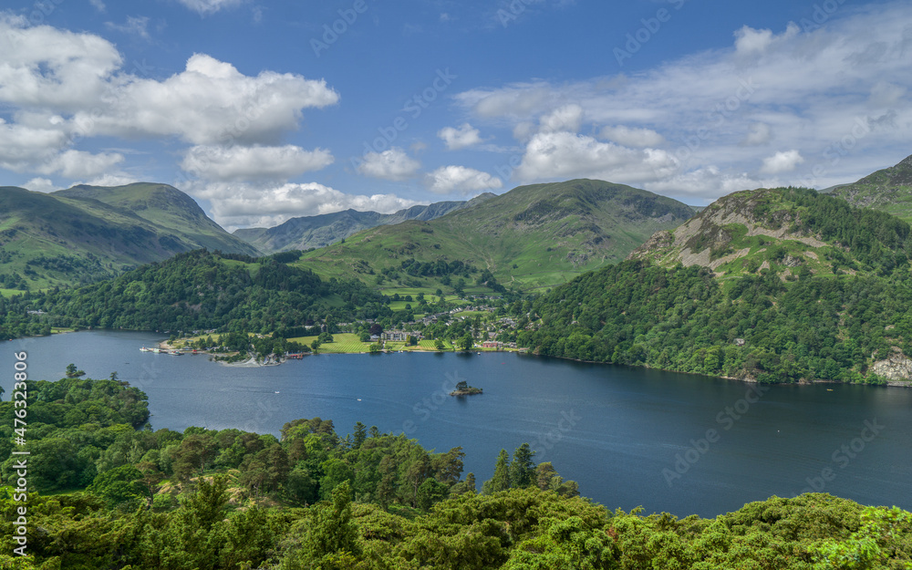 Glenridding in the Lake District and Ullswater Lake
