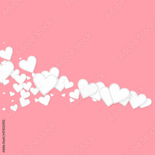 White heart love confettis. Valentine's day comet