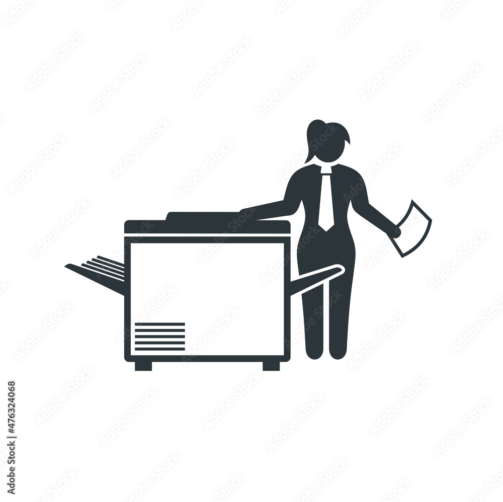 illustration of copier operator, vector art. illustration of copier operator, vector art.