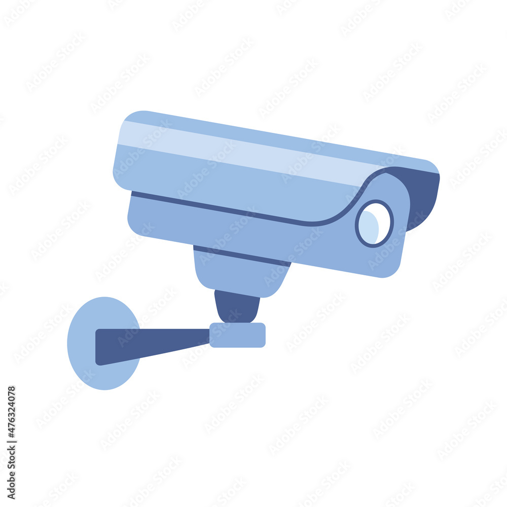 Video surveillance security camera icon isolated flat vector Video surveillance security camera icon isolated flat vector
