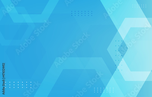 Geometric vector hexagon futuristic blue background