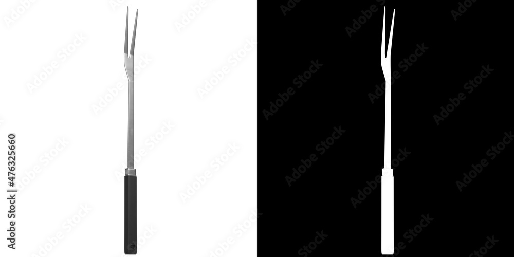 3D rendering illustration of a carving fork kitchen tool 3D rendering illustration of a carving fork kitchen tool
