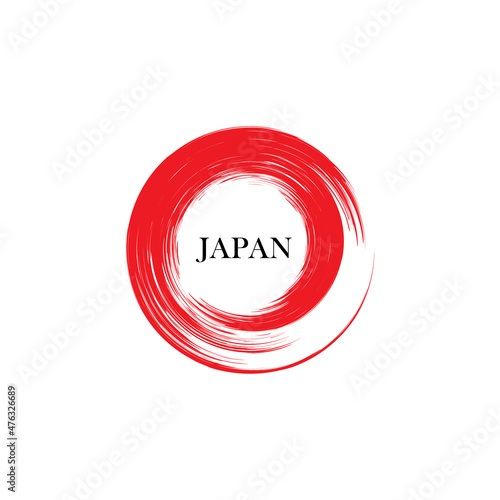 japan flag country sign. grunge red sun logo design. vector illustration 