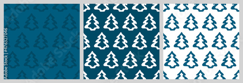 Christmas seamless pattern with isolated sketches of christmas trees. Cute vector illustration for paper, textile, fabric, prints, wrapping, greeting cards, banners.