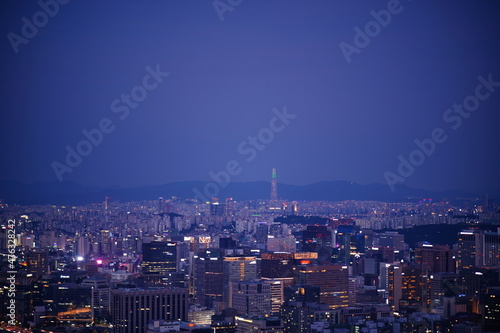 Wallpaper Mural 인왕산 서울 도심 야경, Inwang mountain, Night view of Seoul, Republic of Korea Torontodigital.ca