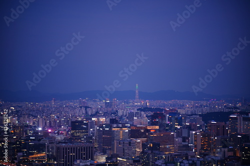                                 Inwang mountain  Night view of Seoul  Republic of Korea