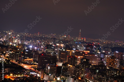 인왕산 서울 도심 야경, Inwang mountain, Night view of Seoul, Republic of Korea © 지흔 신