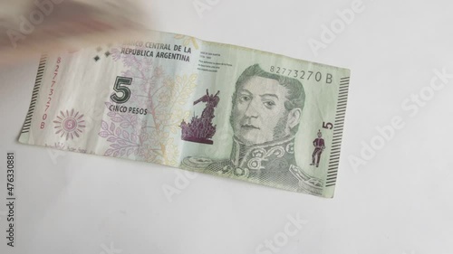 Close up view from money notes from Brazil, Thailand, Argentina, Tukey and Indonesia  photo