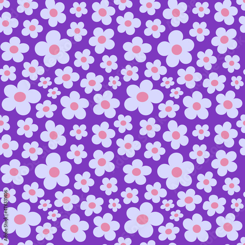 Vector seamless pattern. Ornament with flowers. Design print for textile, fabric, wallpaper, background.