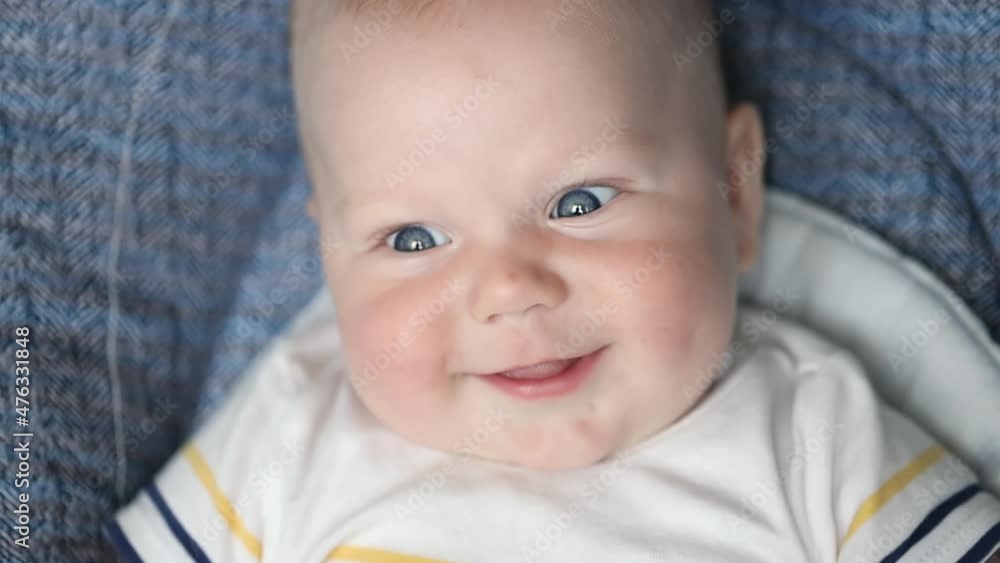 Laugh of fair-haired infant baby Laugh of fair-haired infant baby