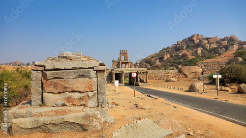 Architecture of Hampi ruins in Karanataka state India photo