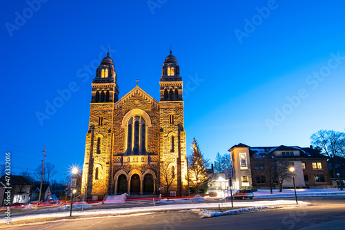 Saint Peter Cathedral Listed on the National Register of Historic Places in 2012 built in 1864, in Marquette, Michigan © SNEHIT PHOTO
