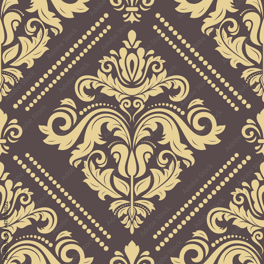 Orient classic pattern. Seamless abstract background with vintage elements. Orient brown and golden background. Ornament for wallpaper and packaging