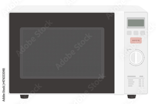 Vector illustration of microwave oven isolated on background.	