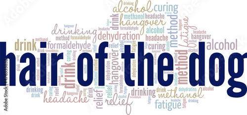 Hair of the Dog that Bit You conceptual vector illustration word cloud isolated on white background.