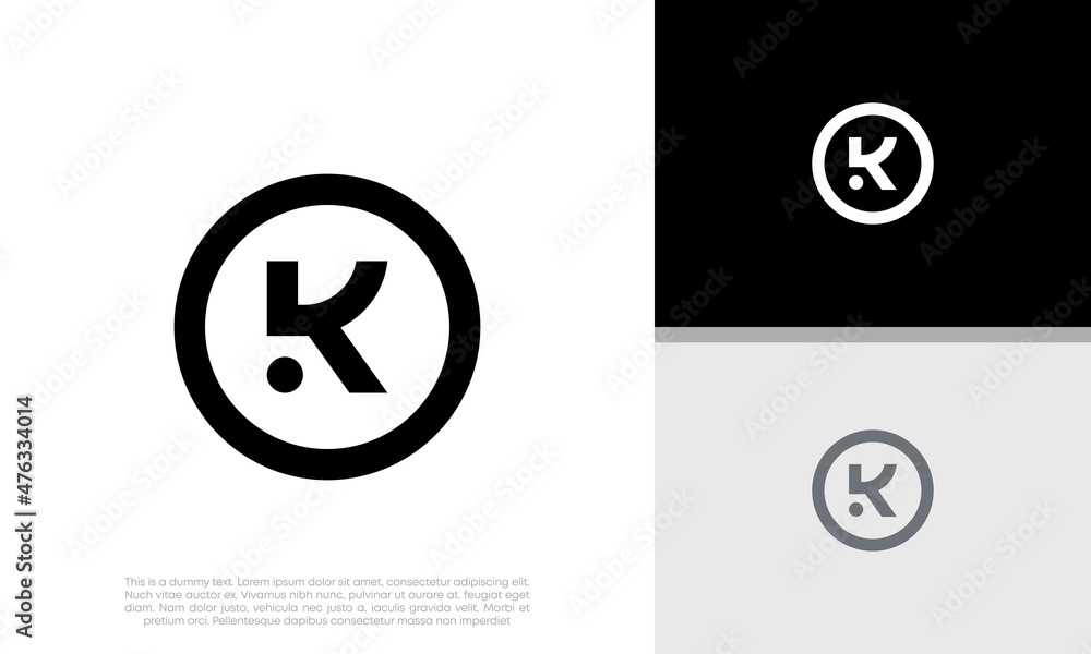 Initials K logo design. Initial Letter Logo.	