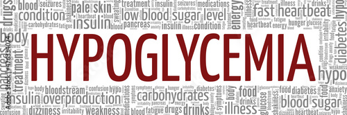 Hypoglycemia conceptual vector illustration word cloud isolated on white background. photo