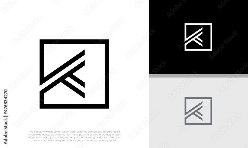 Initials K logo design. Initial Letter Logo. Initials K logo design. Initial Letter Logo.