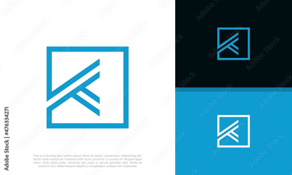 Initials K logo design. Initial Letter Logo. Initials K logo design. Initial Letter Logo.