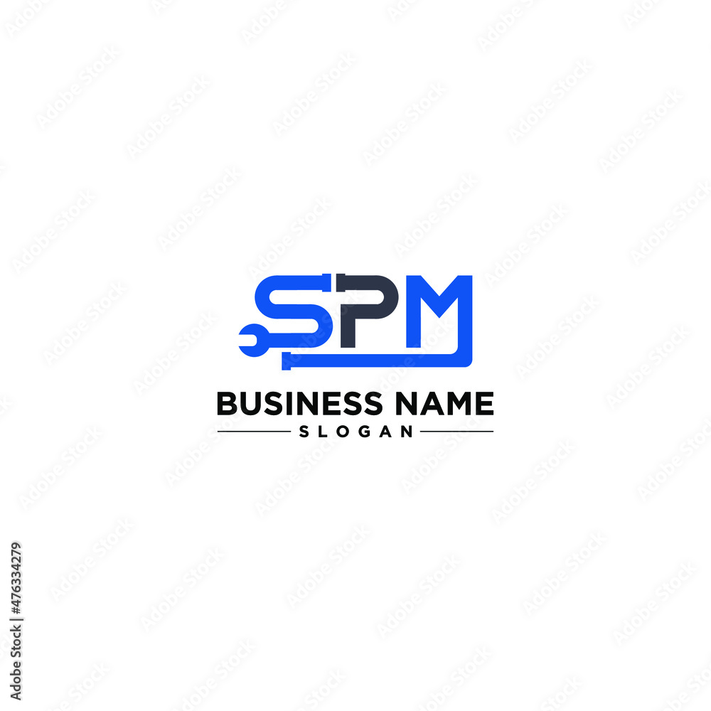 SPM Wrench Logo Design Vector Modern SPM Wrench Logo Design Vector Modern