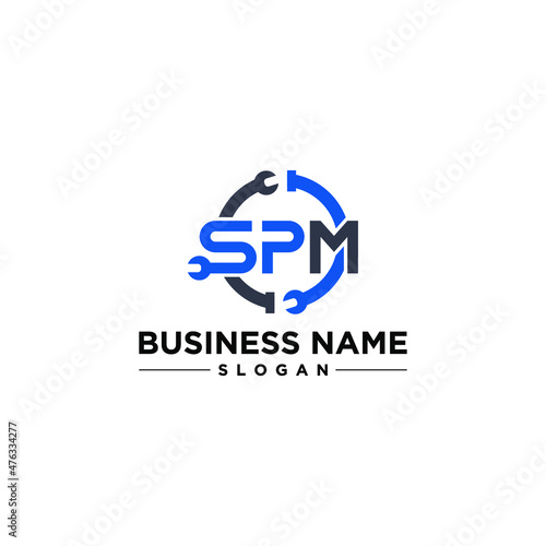 SPM Wrench Logo Design Vector Modern  photo