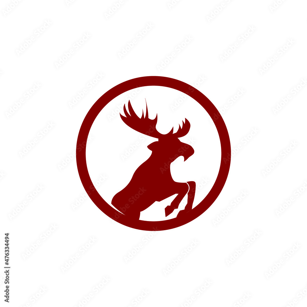 Deer Logo Shield Red Vector Design modern Deer Logo Shield Red Vector Design modern
