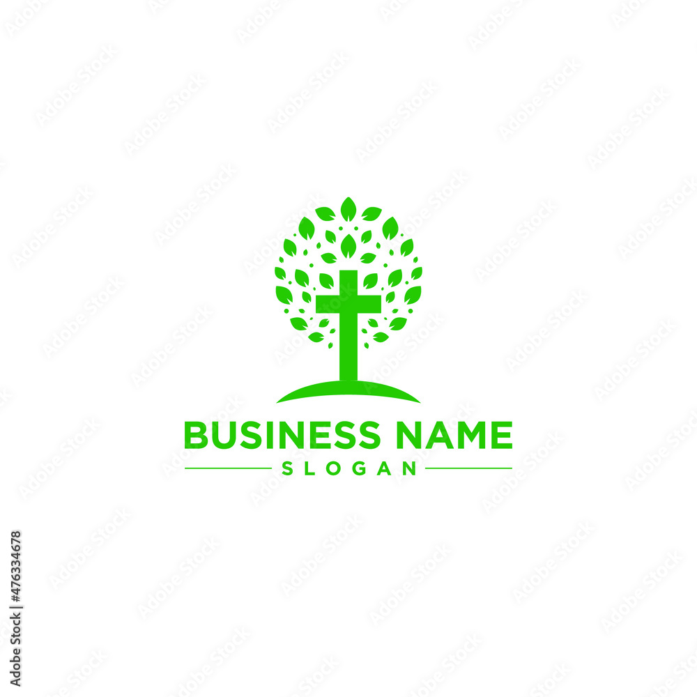 Christian Curch Tree Logo design Vector Modern Monoline Christian Curch Tree Logo design Vector Modern Monoline